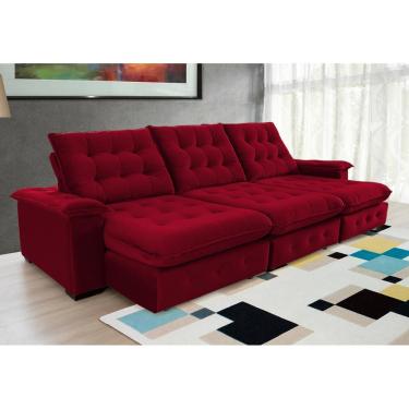 Imagem de Sofá Coliseu 3.40m Retrátil E Reclinável Super Pillow - Vinho