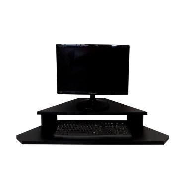 Imagem de Rack Suspenso Aparador Bancada Estante De Canto Para Computador Monitor Preto