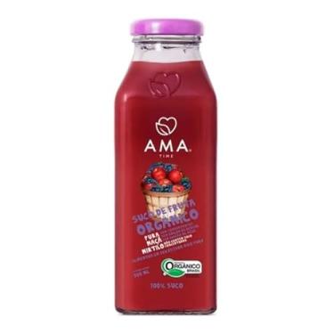 Imagem de Suco Orgânico de Fruta Sabor Maçã com Mirtilo 300ml Ama Time - Selo Orgânico