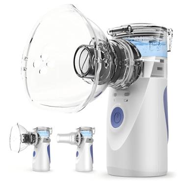 Imagem de Nebulizador Inalador Ultrassonico Sem Fio Recarregavel USB Compacto Portatil Silencioso Criança Adulto Mesh Mini Ultrassom Infantil