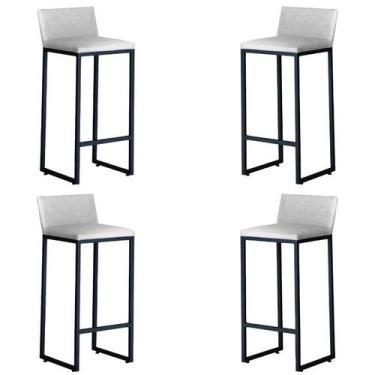 Imagem de Kit 4 Banqueta Alta Dani Reforçada Decorativa Balcão Bancada Cozinha B