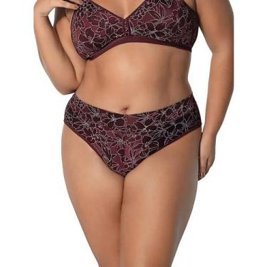 Imagem de Calcinhas Demillus 26639/42 Olimpo Firantela Plus Size, G, Vinho