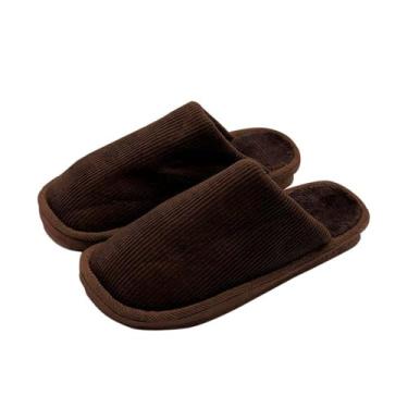 Imagem de Pantufa Masculina em Poliéster, Marrom, Tamanho 44/45, Sola TPR, 29cm