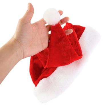 Imagem de Gorro Natalino Tradicional, Veludo Vermelho com Pompom, 40 cm x 29 cm, Touca de Papai Noel (2)