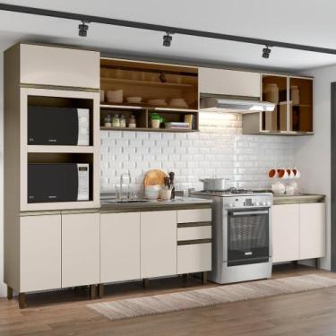 Imagem de Cozinha Modulada 351,5cm Completa 6 Peças com 12 Portas 2 Gavetas Conn
