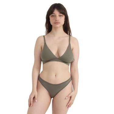 Imagem de Organic Basics Sutiã feminino triângulo sem fio com véu de toque macio, Tomilho, XPP