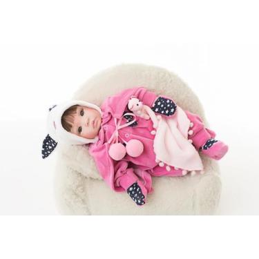 Imagem de Bebê Reborn Hora Do Banho 100% Silicone Rosa Chiclete - Meu Xodó