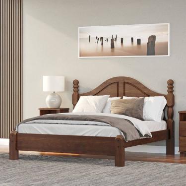 Imagem de Cama Casal Queen Clássica 1,60 Linha Ouro Madeira Maciça 2260WN Café Finestra