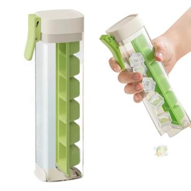 Imagem de Forma de cubo de gelo, uma só mão, 1 prensa para cubos de gelo, 6 unidades quadradas, máquina de congelar com fácil liberação para bebidas, uísques, coquetéis, suco