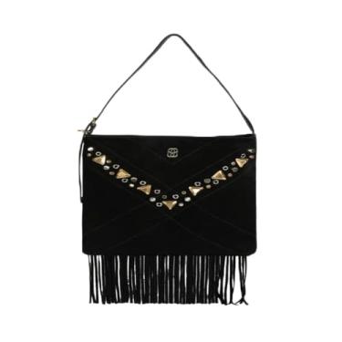 Imagem de Bolsa Schutz Mally Tiracolo Pequena Franjas Preta