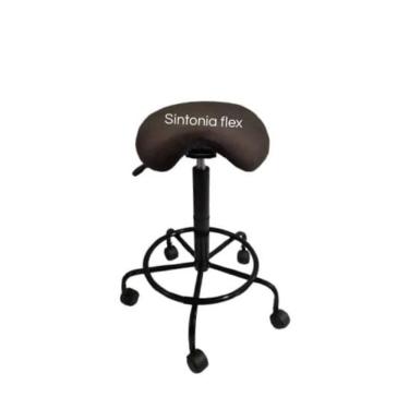 Imagem de Cadeira mocho sela alta tatoo e cílios 65cm 75cm suede - veludo marrom