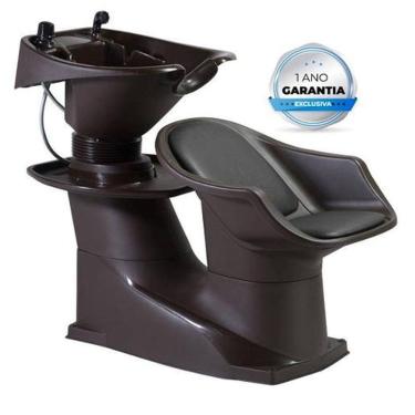 Imagem de Lavatório de Cabelo com Cuba Reclinável Dompel Freedom Marrom/Preto