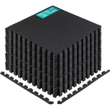 Imagem de Yes4All Protetor de piso intertravável de EVA (30 metros quadrados - Preto - com borda) - ²XPAJZ (XPAJ)