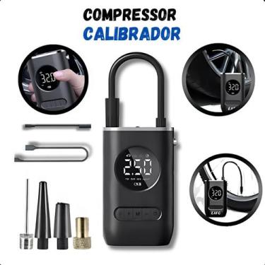 Imagem de Bomba de Ar Portátil Digital 150 PSI  Para Pneus de Carro e Moto - ASA
