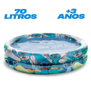 Imagem de Piscina Infantil Stitch Inflável 70 Litros Acima De 3 Anos