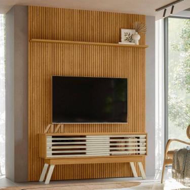 Imagem de Conjunto Domo New Premium Painel c/ Rack e rodízios Cumaru/Opala