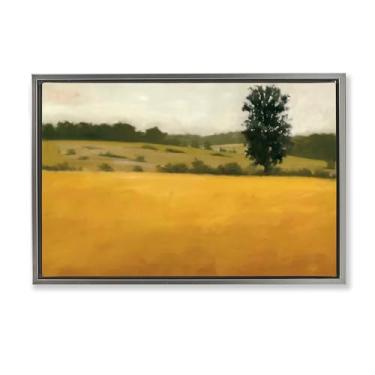 Imagem de Stupell Industries Decoração de parede em tela flutuante cinza paisagem com memória de outono por Megan Lightell, 53 x 78 cm