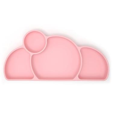Imagem de PrimaStella Prato de silicone para bebês e crianças, suprimentos de desmame de led para bebês - Design de fácil alcance para autoalimentação (rosa)