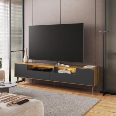 Imagem de Rack para Tv 75 Polegadas com Iluminação Led Rotterdam Sala de Estar -