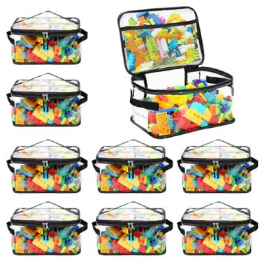 Imagem de 8 Pack Extra Large Clear Toy Storage Bags, Large Capacity Transparent Waterproof PVC Toy Organizing Bags with Name Tag and Manual Pocket for Building Blocks Board Games, Puzzle, Kids Books (Black)