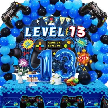 Imagem de Conjunto de decorações de festa Vlipoeasn 13th Birthday Video Game Boy