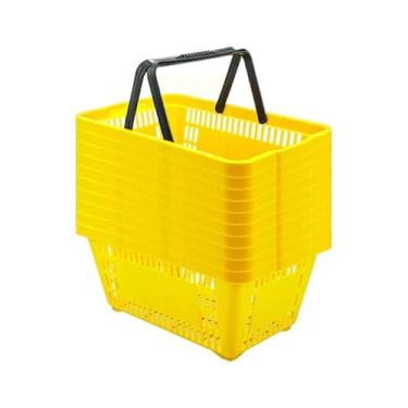 Imagem de 10 Mini Cestinha De Compras 7L P/Farmacia Bijouteria (Amarela)