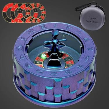 Imagem de CZYY Roulette Dice - 7-in-1 Metal Spinner Dice Set, Unique Spinning Dice, Desk Fidget Gadget - Cool DND Role Playing Dice, Gift & Accessories for D&D, Tabletop RPG, Board Game (Blue)