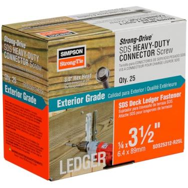 Imagem de Parafuso de madeira estrutural SDS25312-R25L SDS Simpson Strong Tie SDS25312-R25L 3,17 cm por 8,89 cm, 25 unidades