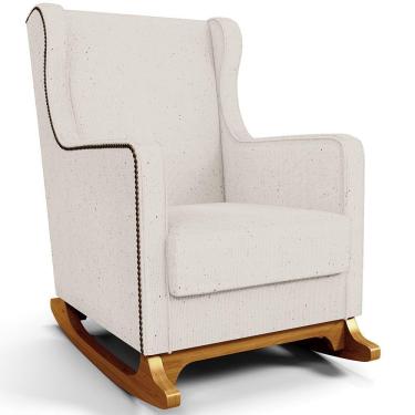 Imagem de Poltrona de Amamentação com Balanço Mavie L02 Linho Cru - Lyam Decor