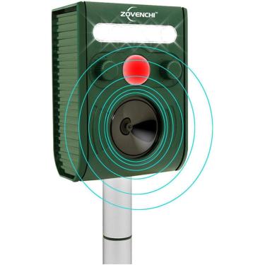 Imagem de Repelente solar de animais ao ar livre, repelente ultrassônico compacto com luz estroboscópica, ativado por movimento para guaxinins, veados, esquilos, gatos, à prova d'água IP65, gramado e quintal