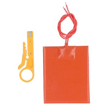 Imagem de Tapete de aquecimento de borracha de silicone, almofada de aquecedor de silicone 12 V 20 W 250 ℃ bloco de motor almofada de aquecedor de bateria de carro fina