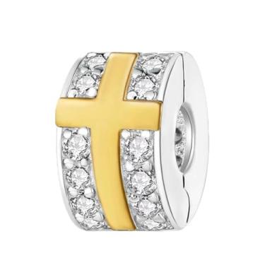 Imagem de 1 peça, laço de prata esterlina, 26 letras, pingente, miçangas, ajuste faça você mesmo, joias combinando e presente de decoração de roupa diária para mulheres (fivela de fixação cruzada simples)