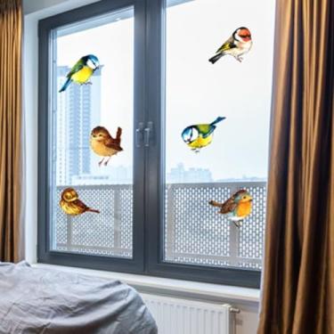 Imagem de Adesivos de parede, Jd001-004 Adesivo anticolisão de pássaro adesivo estático cola de vidro - Película de PVC para janela Jd003 Decalques de parede Descasque e cole