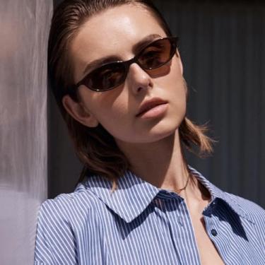 Imagem de Óculos de sol retrô oval olho de gato para mulheres Y2k moderno pequeno estreito Sunnies anos 90 designer óculos de sol, C3* (marrom/marrom + leopardo/marrom gradiente) - pacote com 2