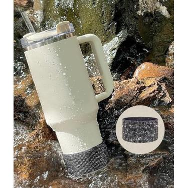 Imagem de Bota de silicone Diamond Glitter para copos, capa protetora inferior antiderrapante para garrafas de água de 567 a 1,134 g, serve em bases de 7 a 7,4 cm