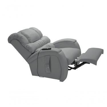 Imagem de Poltrona Reclinável Cadeira Imperial Para Idoso Motorizada Corano Gravidade Zero Massageadora Império Cinza