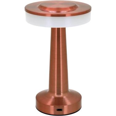 Imagem de Luminária Led Mesa Usb Abajur Metal 20x12x12cm Cobre
