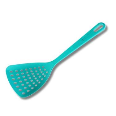 Imagem de Escumadeira De Fritura De Nylon Cor Azul Utensílio Cozinha - Moara