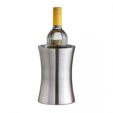 Imagem de Balde de gelo de vinho tinto de aço inoxidável de camada dupla espesso, balde de gelo champanhe, balde de cerveja gelada, balde de cuspir, balde de cubo de gelo, balde de isolamento (SIlver)