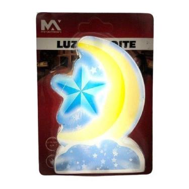 Imagem de 1 Abajur Luminária de Tomada com Botão de Liga e Desliga Estrela Lua U