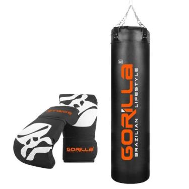 Imagem de KIT Saco De Pancada Grande Profissional 180Cm Par de Luva Bate Saco Pr