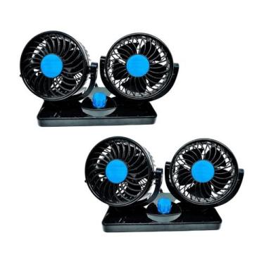 Imagem de Kit 2 Ventilador Automotivo Duplo Carro Caminhão Ajuste 12V - LELONG