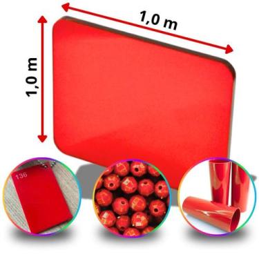 Imagem de Chapa de Acrílico Vermelho Leitoso 2mm  100x100cm  1,0m x 1,0m  Placa 