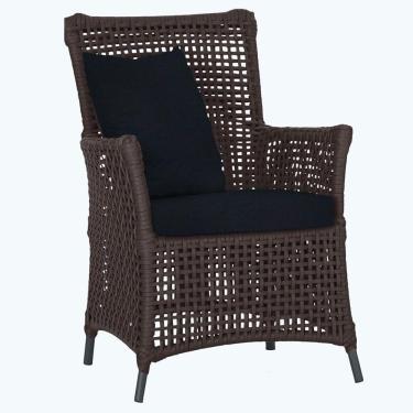 Imagem de Poltrona Igapó Alumínio Pintura Preta Corda Náutica E12 Marrom