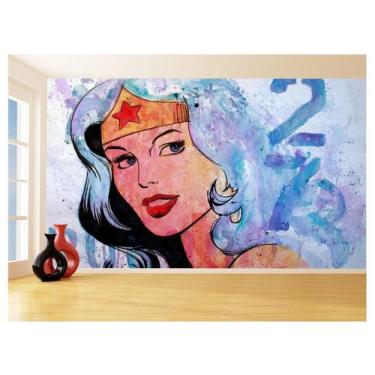 Imagem de Papel De Parede 3D Heroina Mulher Maravilha 3,5M Nhma306 - Você Decora