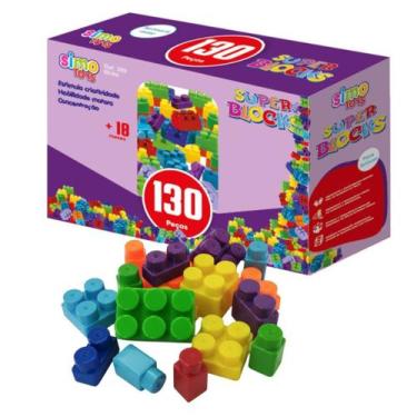Imagem de Super Blocks Blocos de montar 130 peças SimoToys