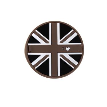 Imagem de 1 porta-copos de silicone macio Peace of Soft para Mini Cooper R50 R52 R53 R61 R60 R55 R56 R57 R58 R59 F54 F55 F56 F57 F60 Clubman Countryman, 1 peça (Jack cinza com coração, 1 Peace of 72 mm)