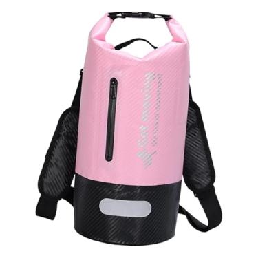 Imagem de Dynwave Mochila estanque grande e leve com alça, ideal para guardar objetos na praia, natação e viagens. Mochila flutuante à prova d'água para homens, Luz Rosa