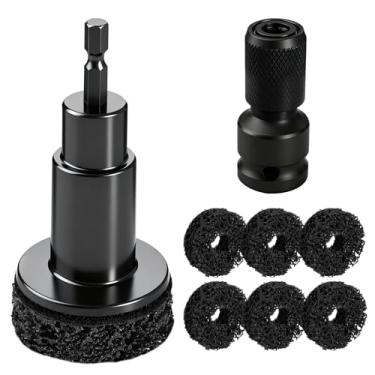 Imagem de Kit de resurfacing do cubo da roda, kit de limpador de pino de roda e cubo para remoção rápida de ferrugem em pinos e rotores de freio serve para chaves de 1/5.1 cm ou furadeiras elétricas, ferramenta