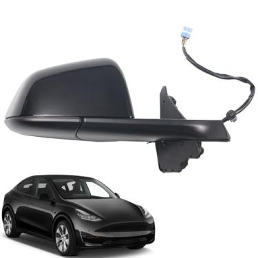 Imagem de Liizoo Espelho lateral direito do passageiro retrovisor da porta do carro para Tesla Model Y 2020-2024 |Power| Aquecido| Potência ajustável | Memória | Preto (RH) - 13 pinos de substituição OEM